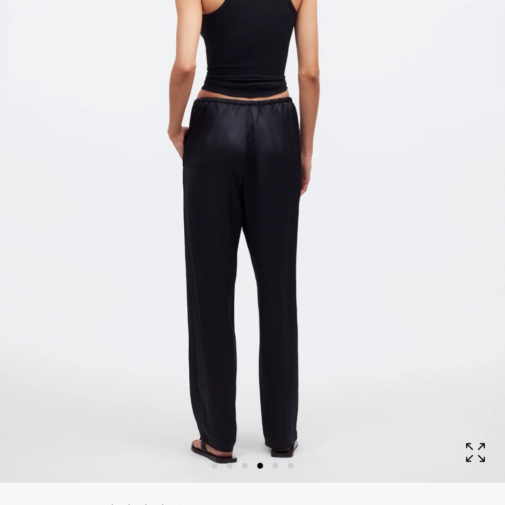 Madewell Pintucked Slim Pull-On Pants in Satin